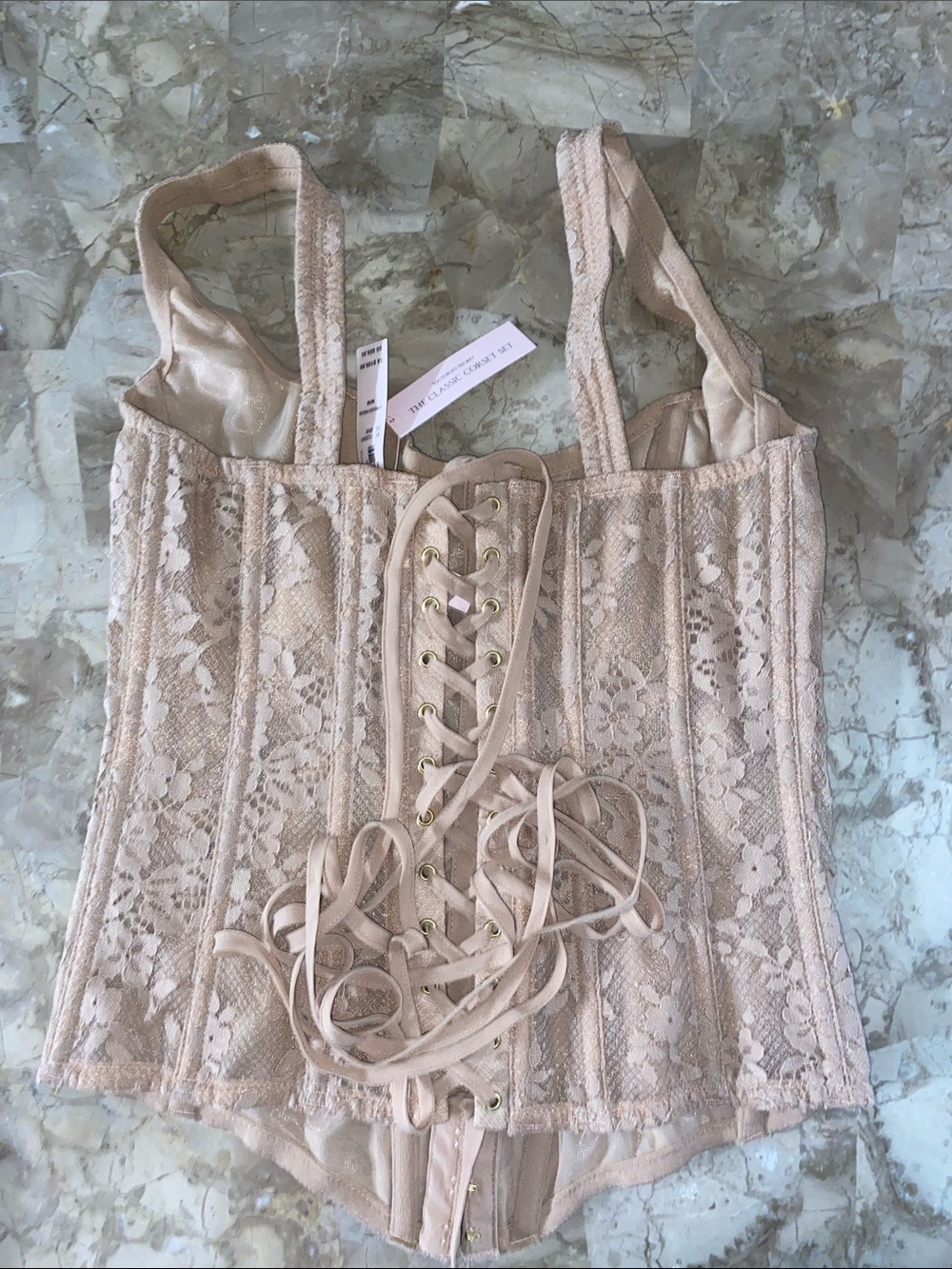 Victoria's Secret Lace Corset Camisole in Blush